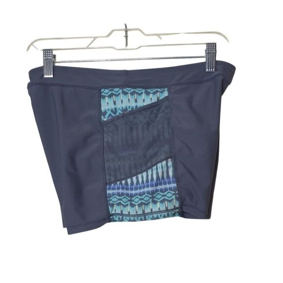 Free Country Womens Swim Shorts M Dark Gray Blue Side Pockets Lined - Picture 2 of 8